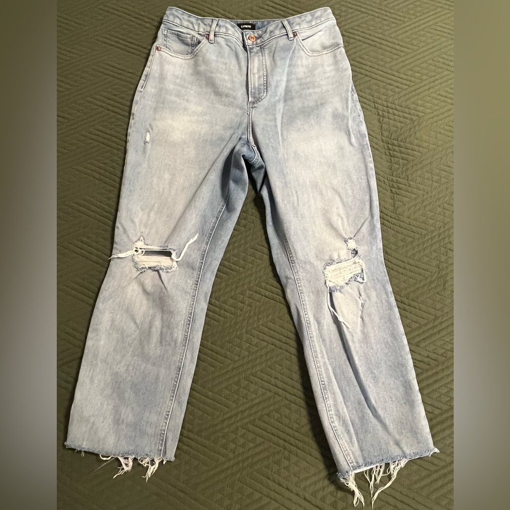 Express Curvy Distressed Mom Jeans size 12